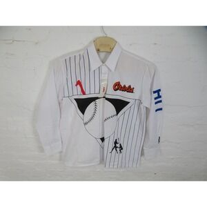 Vintage Cliff Engle Baltimore Orioles Shirt Mens XL Long Sleeve Button Up 80s